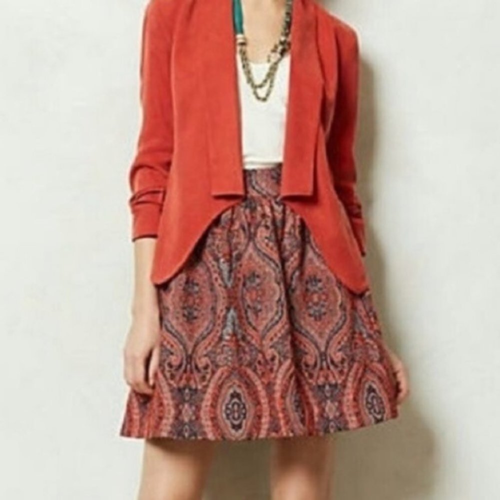 Anthropologie Moulinette Soeurs‎ women S Karachi A-Line Jacquard skirt boho chic